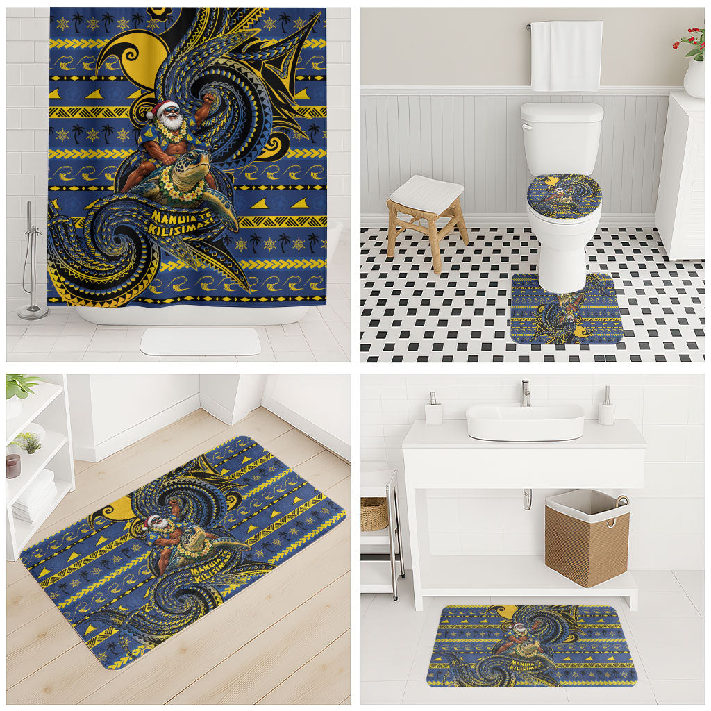 Tokelau Christmas Bathroom Set Santa Riding Sea Turtle