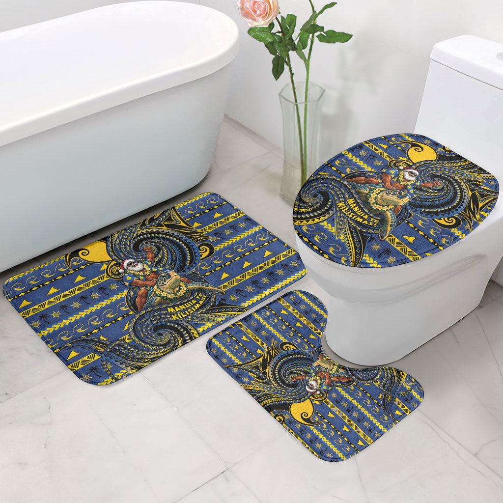 Tokelau Christmas Bathroom Set Santa Riding Sea Turtle