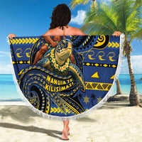 Tokelau Christmas Beach Blanket Santa Riding Sea Turtle