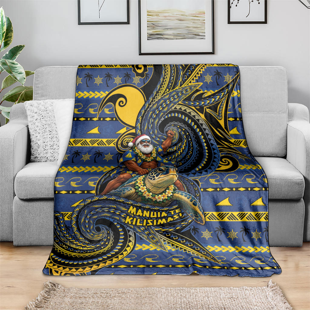 Tokelau Christmas Blanket Santa Riding Sea Turtle DT05 - Polynesian Pride