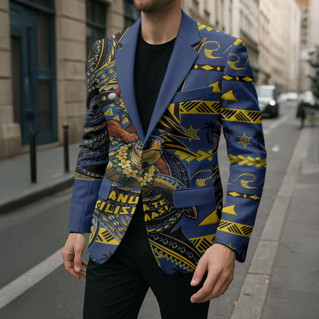 Tokelau Christmas Blazer Santa Riding Sea Turtle