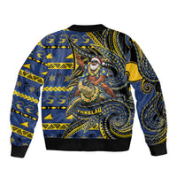 Tokelau Christmas Bomber Jacket Santa Riding Sea Turtle