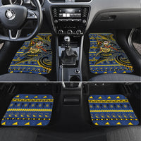 Tokelau Christmas Car Mats Santa Riding Sea Turtle DT05 Set 4pcs Navy - Polynesian Pride