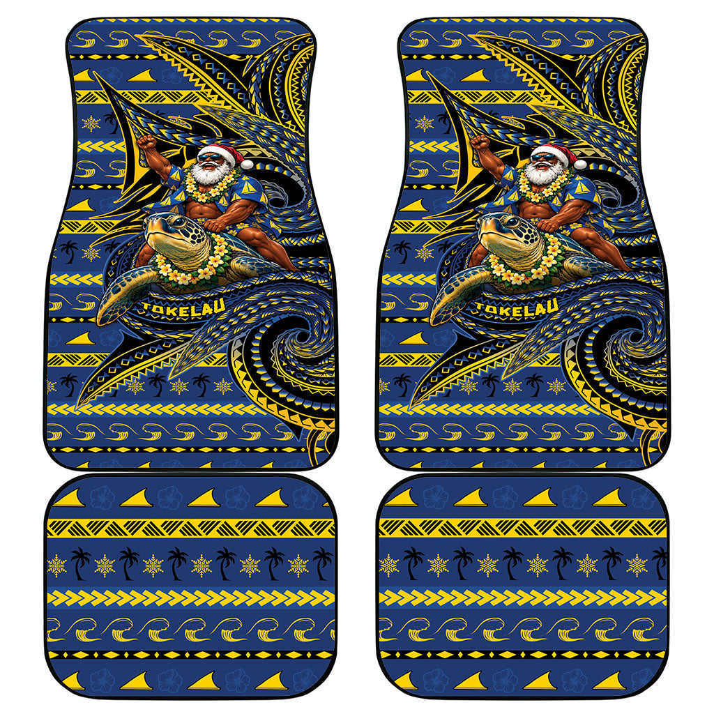 Tokelau Christmas Car Mats Santa Riding Sea Turtle DT05 - Polynesian Pride