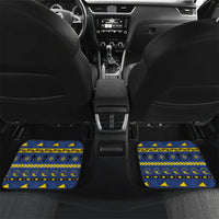 Tokelau Christmas Car Mats Santa Riding Sea Turtle DT05 Set 2pcs - Back Navy - Polynesian Pride