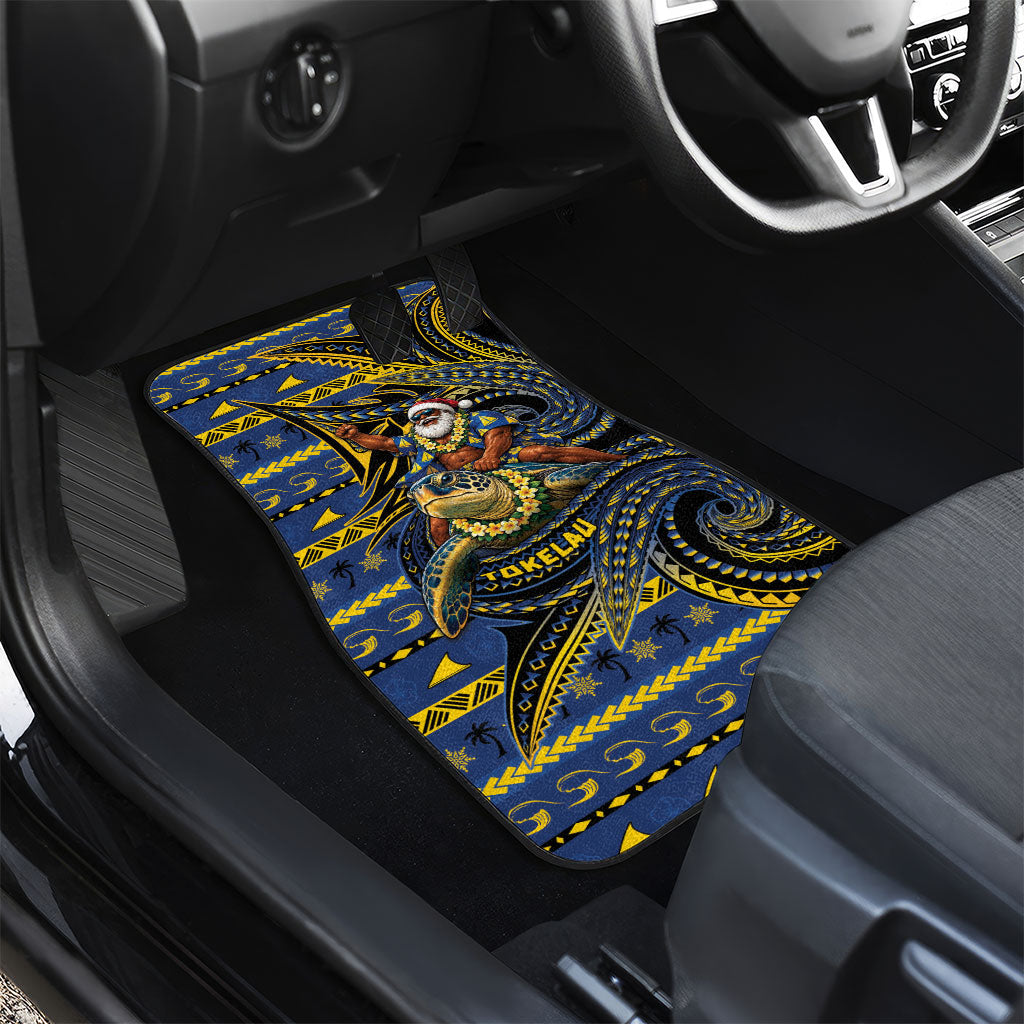 Tokelau Christmas Car Mats Santa Riding Sea Turtle DT05 - Polynesian Pride