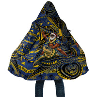 Tokelau Christmas Cloak Santa Riding Sea Turtle DT05 Unisex Navy - Polynesian Pride