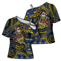 Tokelau Christmas Cross Shoulder Shirt Santa Riding Sea Turtle DT05 - Polynesian Pride
