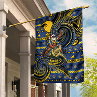 Tokelau Christmas Garden Flag Santa Riding Sea Turtle DT05 House Flag Navy - Polynesian Pride
