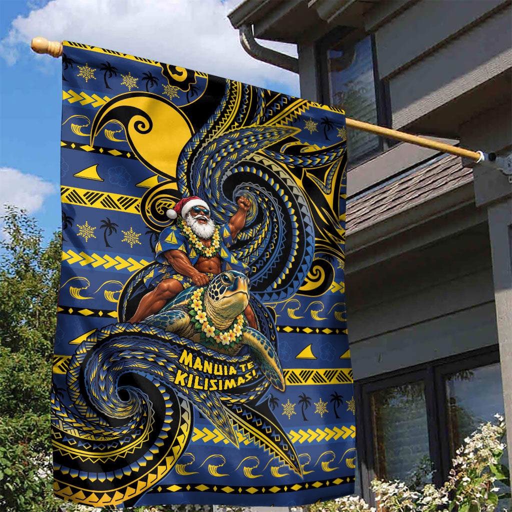 Tokelau Christmas Garden Flag Santa Riding Sea Turtle DT05 - Polynesian Pride