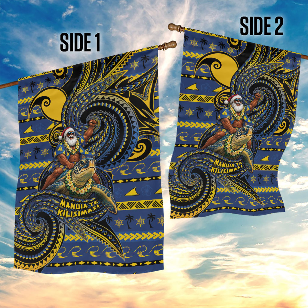 Tokelau Christmas Garden Flag Santa Riding Sea Turtle DT05 - Polynesian Pride