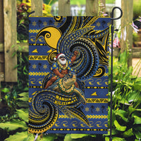 Tokelau Christmas Garden Flag Santa Riding Sea Turtle DT05 Garden Flag Navy - Polynesian Pride
