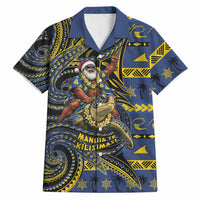 Tokelau Christmas Hawaiian Shirt Santa Riding Sea Turtle DT05 Navy - Polynesian Pride