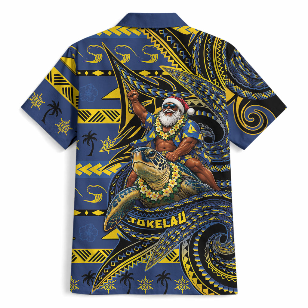 Tokelau Christmas Hawaiian Shirt Santa Riding Sea Turtle DT05 - Polynesian Pride