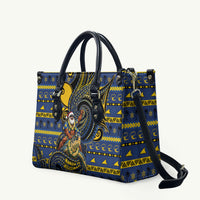 Tokelau Christmas Leather Bag Santa Riding Sea Turtle