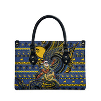 Tokelau Christmas Leather Bag Santa Riding Sea Turtle