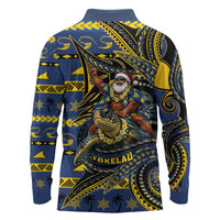 Tokelau Christmas Long Sleeve Polo Shirt Santa Riding Sea Turtle DT05 - Polynesian Pride