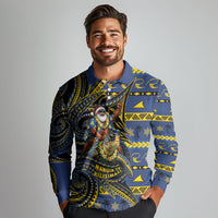 Tokelau Christmas Long Sleeve Polo Shirt Santa Riding Sea Turtle DT05 - Polynesian Pride