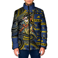 Tokelau Christmas Padded Jacket Santa Riding Sea Turtle DT05 Men Navy - Polynesian Pride