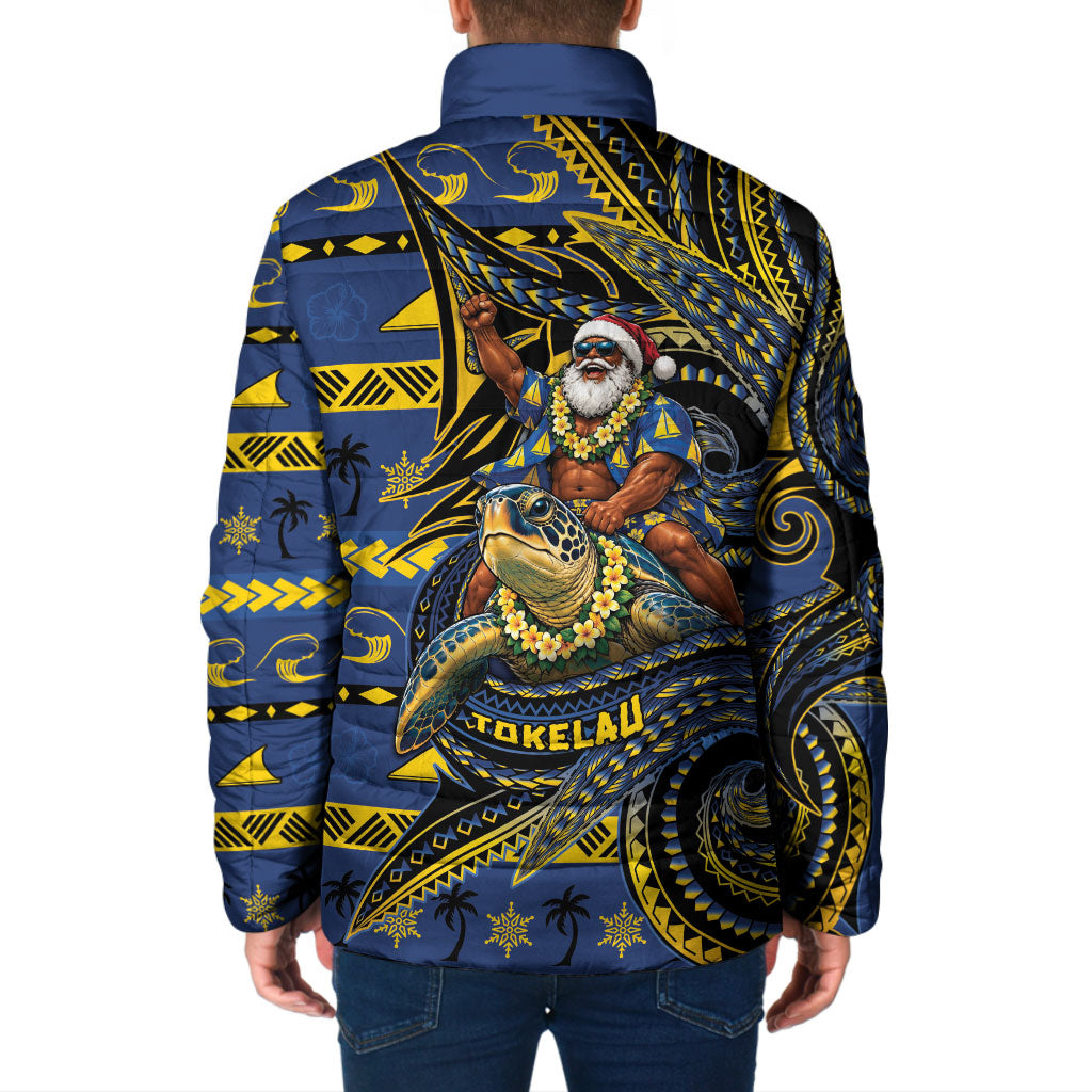 Tokelau Christmas Padded Jacket Santa Riding Sea Turtle DT05 - Polynesian Pride