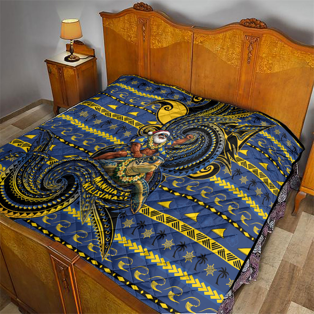 Tokelau Christmas Quilt Santa Riding Sea Turtle