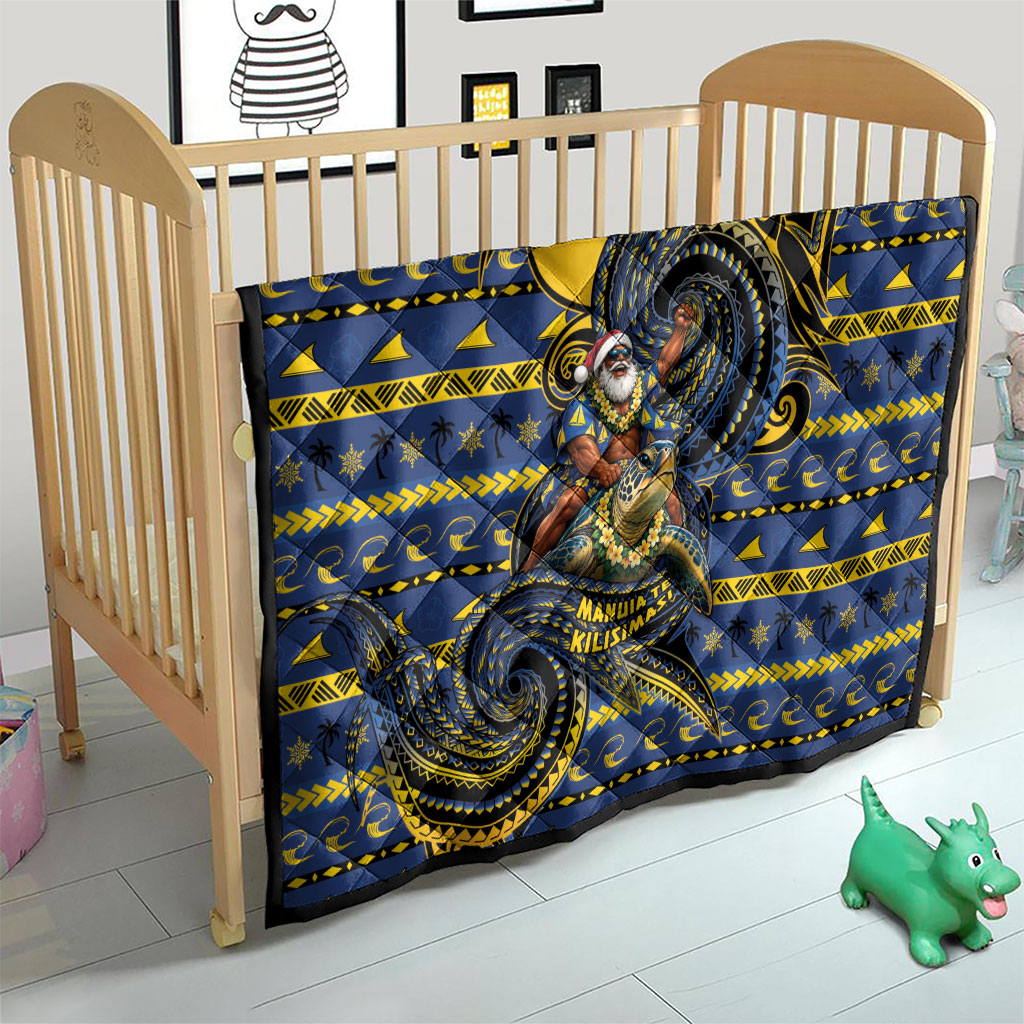 Tokelau Christmas Quilt Santa Riding Sea Turtle