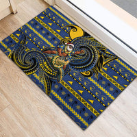 Tokelau Christmas Rubber Doormat Santa Riding Sea Turtle