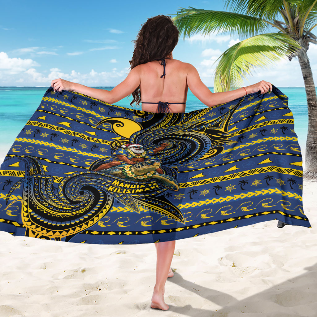 Tokelau Christmas Sarong Santa Riding Sea Turtle DT05 - Polynesian Pride