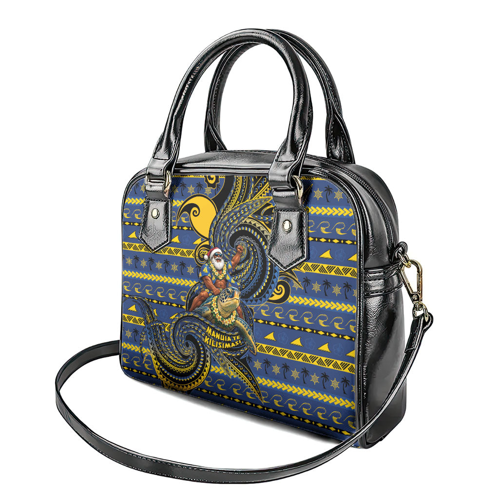 Tokelau Christmas Shoulder Handbag Santa Riding Sea Turtle DT05 - Polynesian Pride
