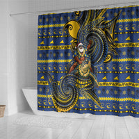 Tokelau Christmas Shower Curtain Santa Riding Sea Turtle DT05 - Polynesian Pride