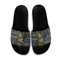 Tokelau Christmas Slide Sandals Santa Riding Sea Turtle