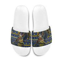 Tokelau Christmas Slide Sandals Santa Riding Sea Turtle