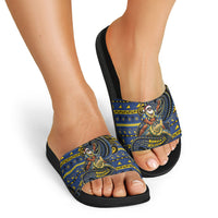 Tokelau Christmas Slide Sandals Santa Riding Sea Turtle