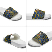 Tokelau Christmas Slide Sandals Santa Riding Sea Turtle