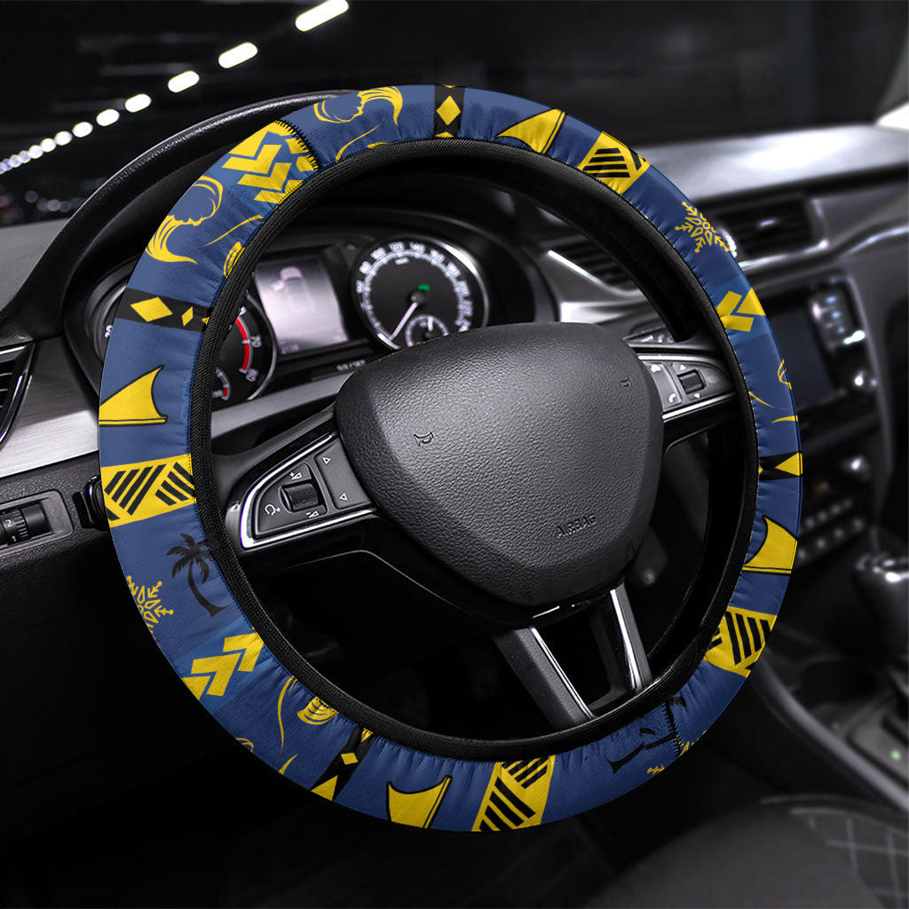 Tokelau Christmas Steering Wheel Cover Santa Riding Sea Turtle