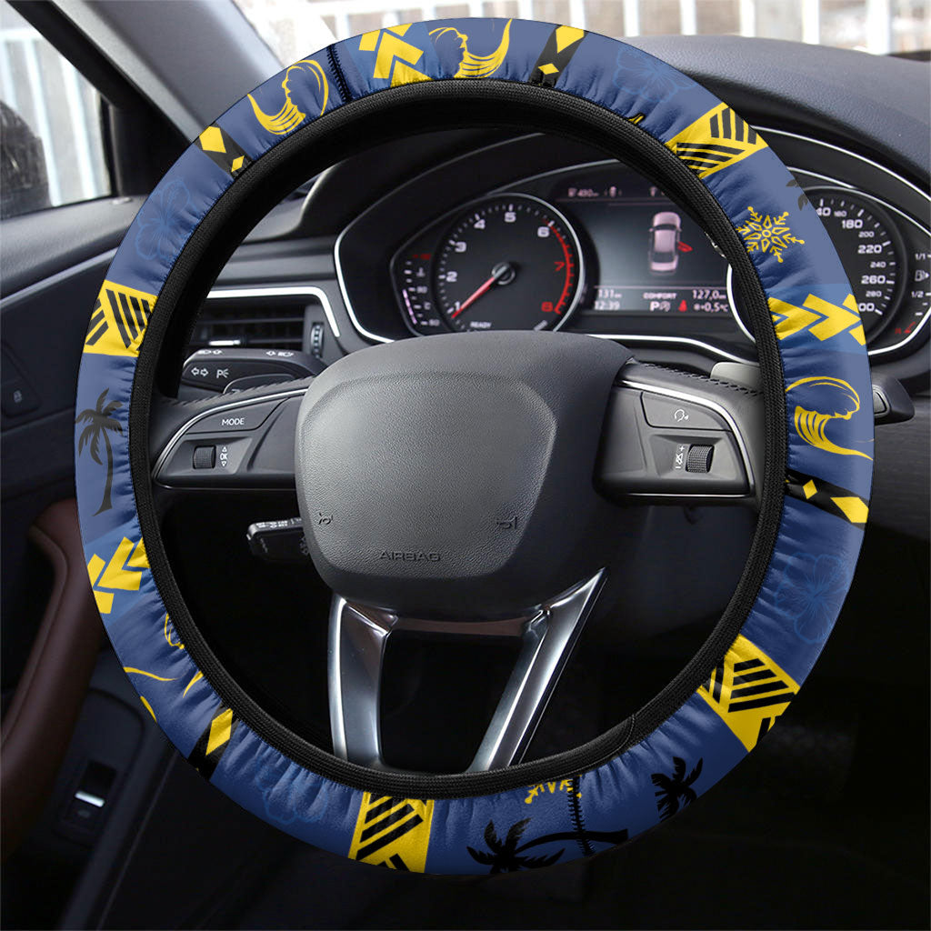 Tokelau Christmas Steering Wheel Cover Santa Riding Sea Turtle