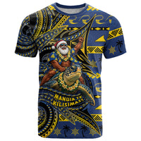 Tokelau Christmas T Shirt Santa Riding Sea Turtle DT05 Navy - Polynesian Pride