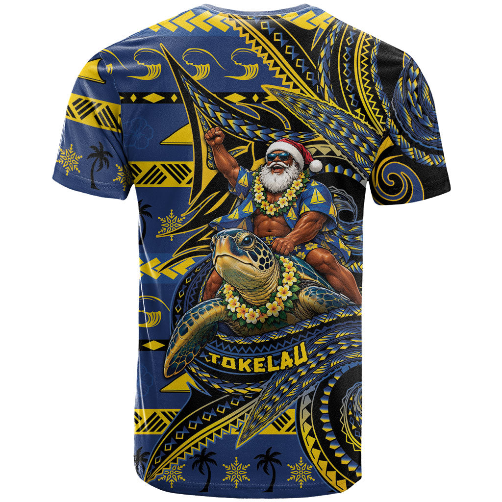Tokelau Christmas T Shirt Santa Riding Sea Turtle DT05 - Polynesian Pride
