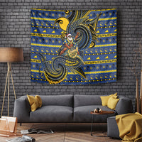 Tokelau Christmas Tapestry Santa Riding Sea Turtle DT05 Navy - Polynesian Pride