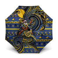 Tokelau Christmas Umbrella Santa Riding Sea Turtle