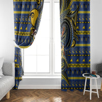 Tokelau Christmas Window Curtain Santa Riding Sea Turtle