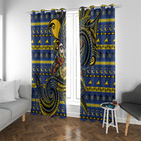 Tokelau Christmas Window Curtain Santa Riding Sea Turtle