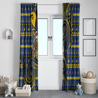 Tokelau Christmas Window Curtain Santa Riding Sea Turtle