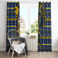 Tokelau Christmas Window Curtain Santa Riding Sea Turtle
