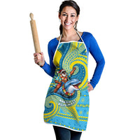 Tuvalu Christmas Apron Santa Riding Ocean Dolphin