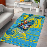 Tuvalu Christmas Area Rug Santa Riding Ocean Dolphin DT05 - Polynesian Pride