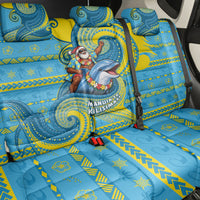 Tuvalu Christmas Back Car Seat Cover Santa Riding Ocean Dolphin