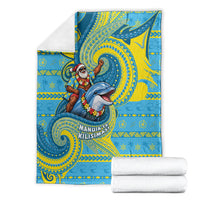 Tuvalu Christmas Blanket Santa Riding Ocean Dolphin DT05 - Polynesian Pride