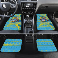 Tuvalu Christmas Car Mats Santa Riding Ocean Dolphin