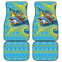 Tuvalu Christmas Car Mats Santa Riding Ocean Dolphin